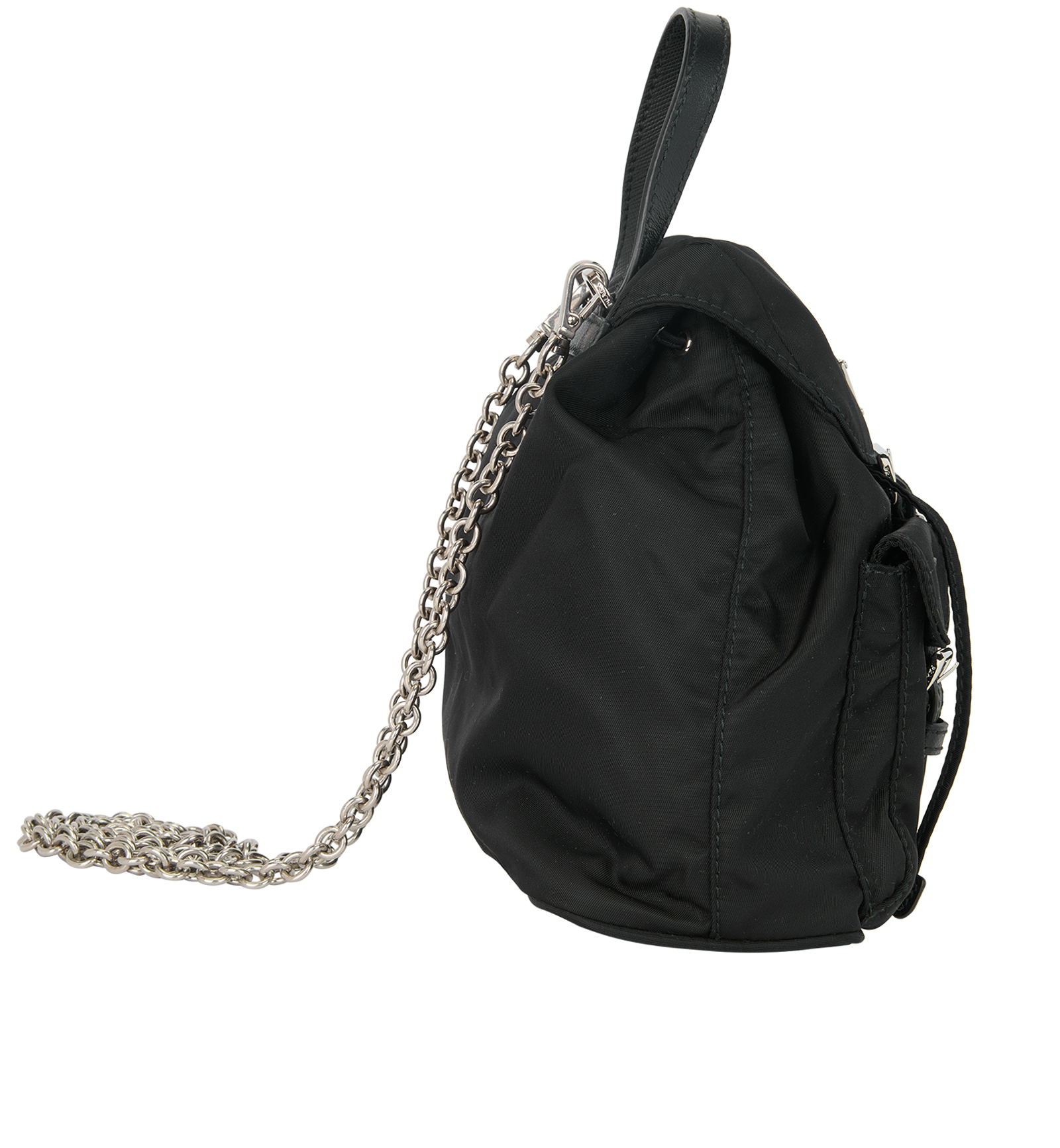 Mini Backpack Shape Crossbody, &pound;895, Handbags, Black, Nylon, Side view